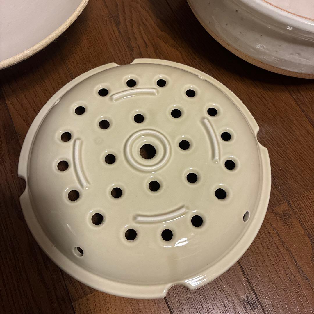 未使用 長谷園　ヘルシー蒸し鍋　大　土鍋　直径約30㎝　伊賀焼