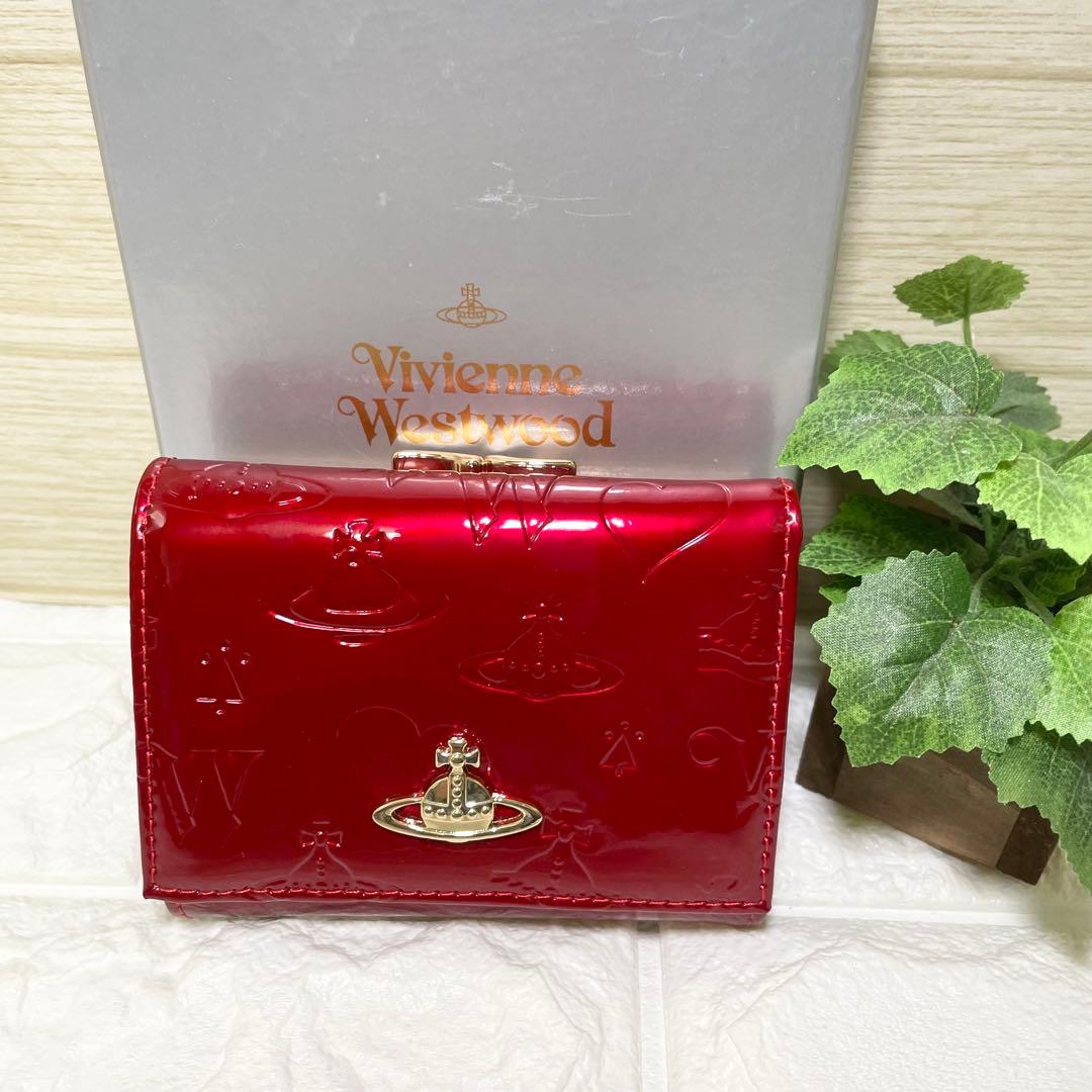 【新品・未使用】Vivienne Westwood 三つ折り財布 バーガンディー