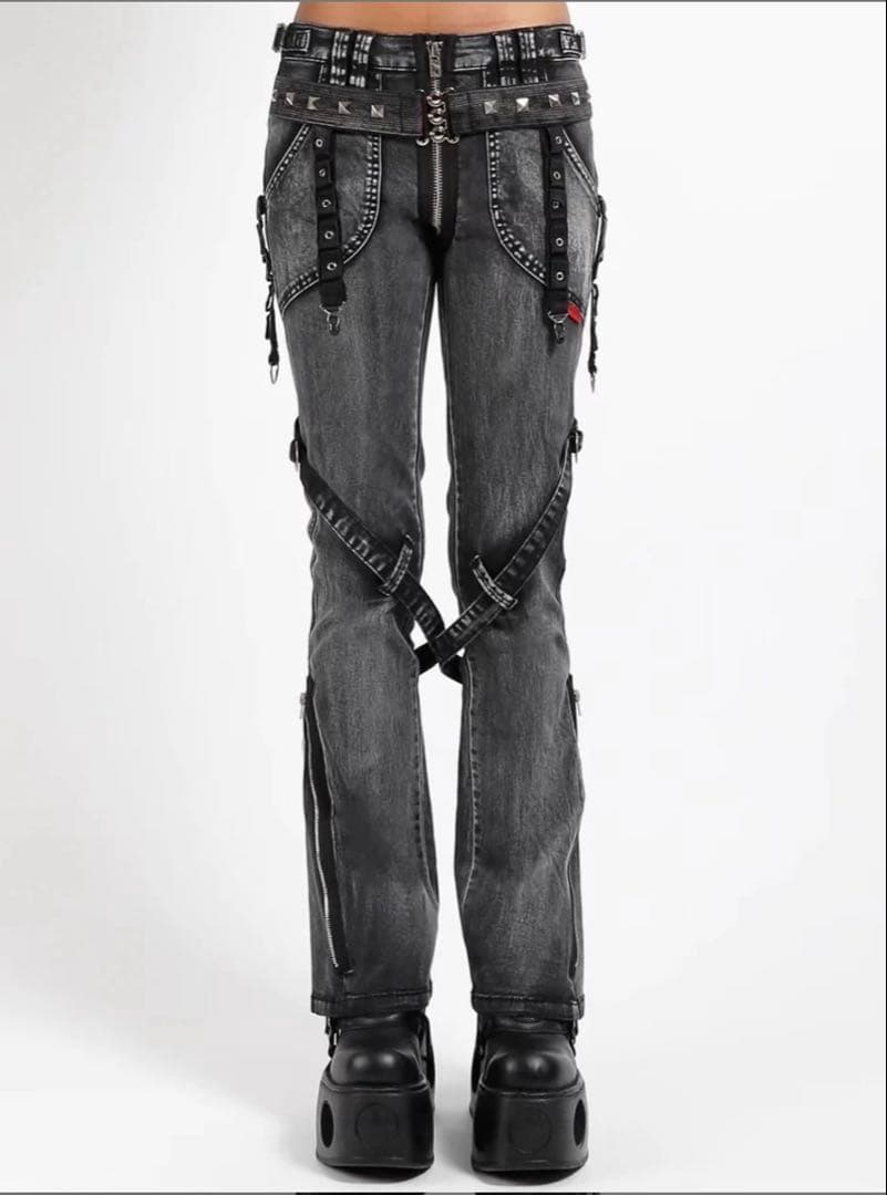 TRIPP nyc POWER BELT PANT グレー スキニーデニム