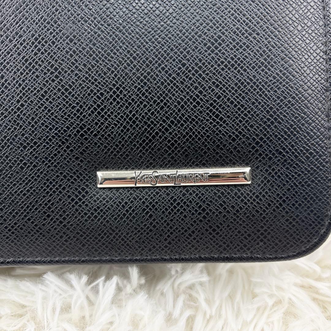 YSLイヴサンローラン ブリーフケース 黒 鍵付き フラップ オールレザー