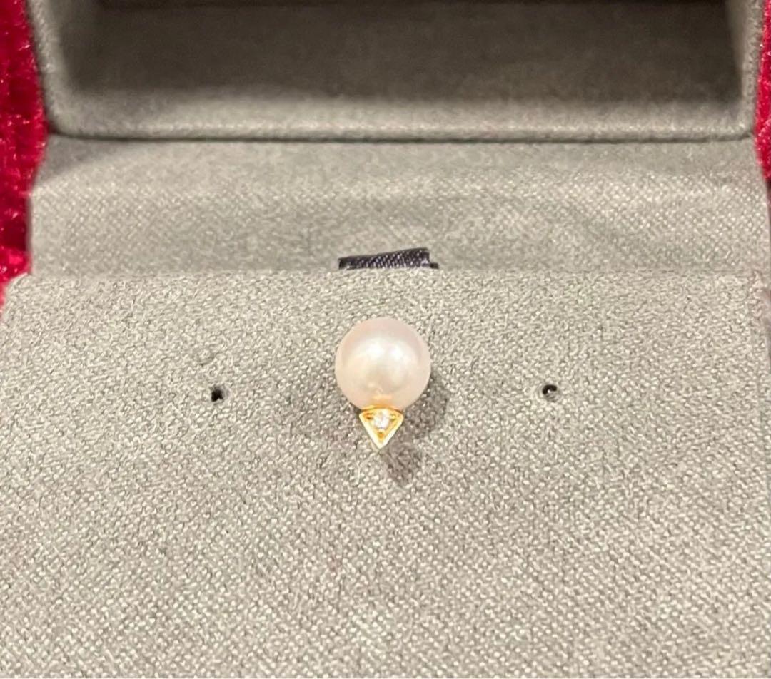 STAR JEWELRY 片耳用ピアス　あこやパール　ダイヤモンド　キャッチなし