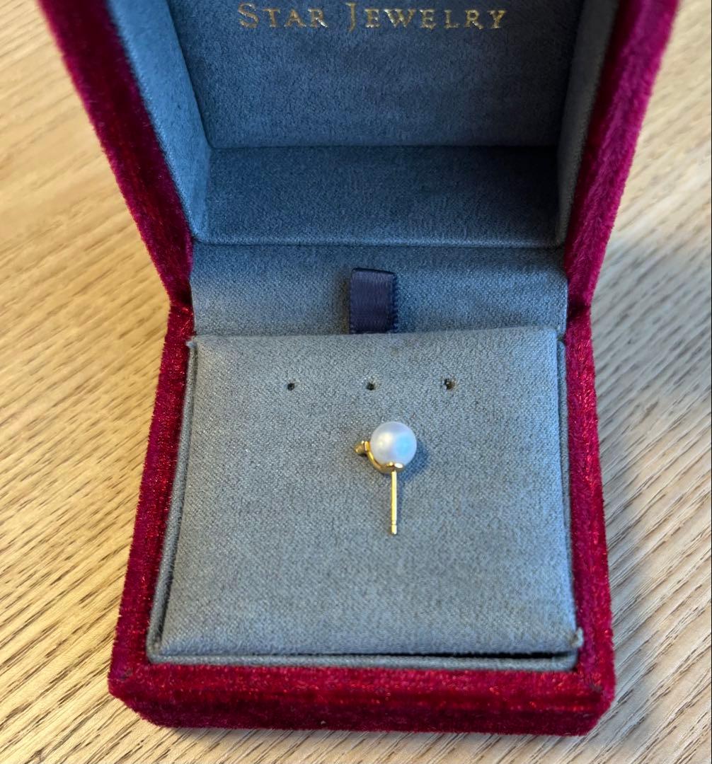 STAR JEWELRY 片耳用ピアス　あこやパール　ダイヤモンド　キャッチなし