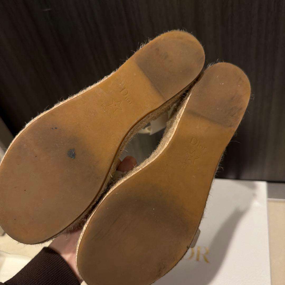 Dior ホワイトエスパドリーユサンダル