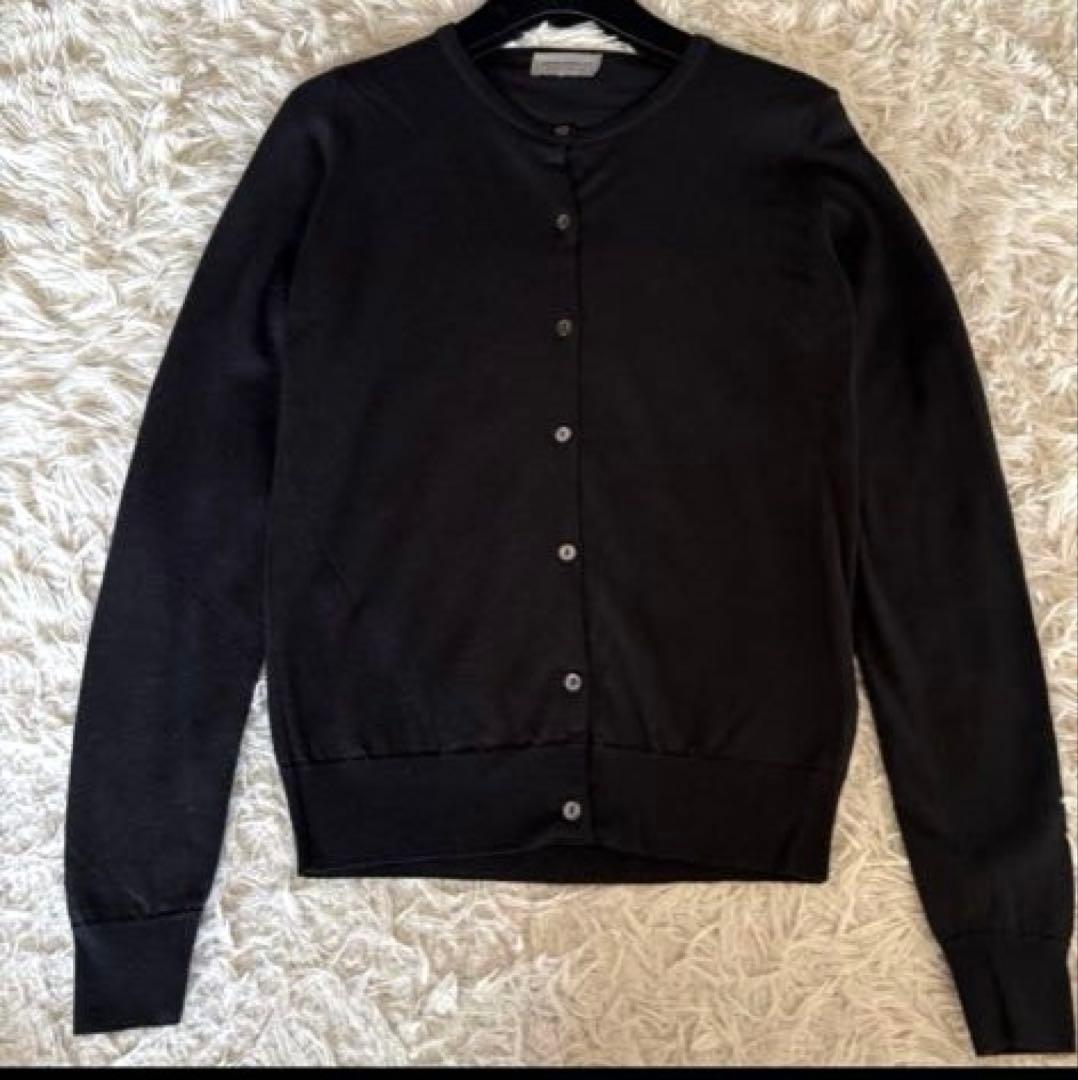 JOHN SMEDLEY　ウール100％　クルーネック長袖ニットカーディガン