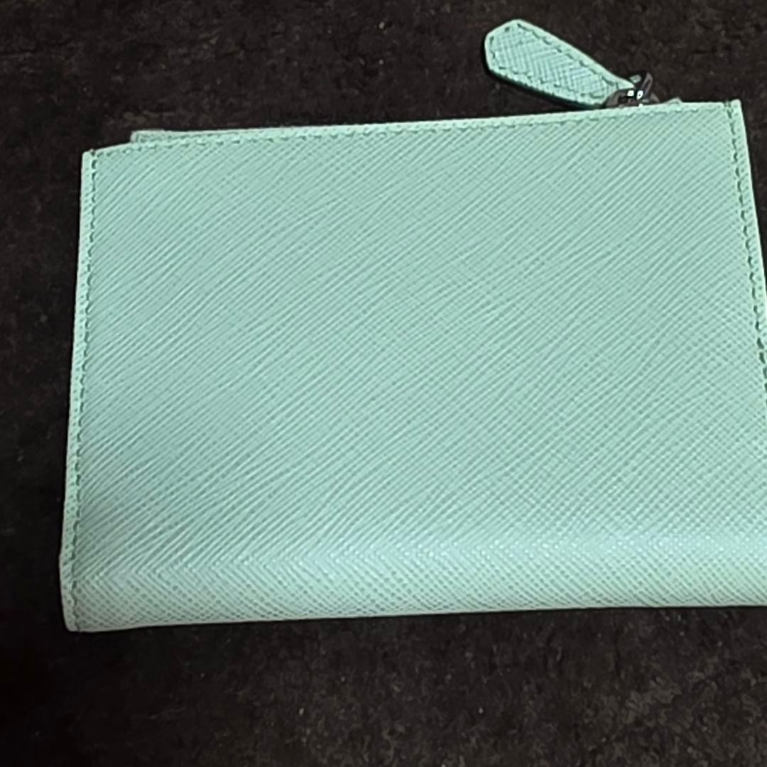 PRADA　プラダ　サフィアーノレザー　トライアングル　折財布　ミント　パステル