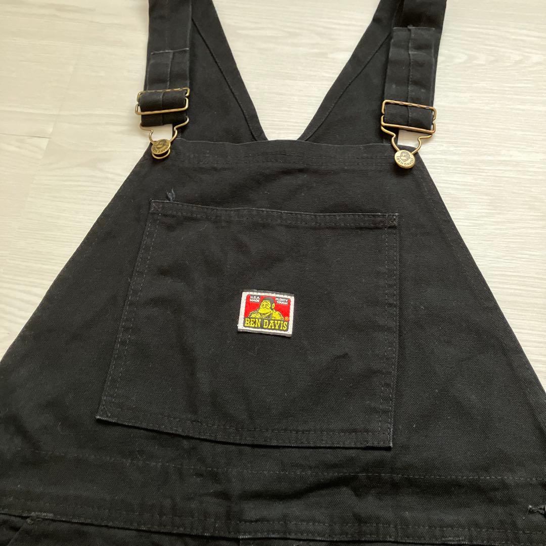 USA製90s BEN DAVIS ブラックダック地オーバーオール アメカジ古着