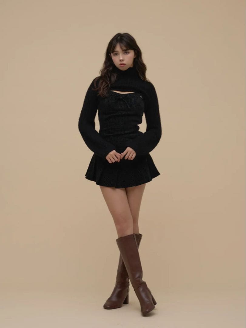 andmary　Twiggy tweed mini dress