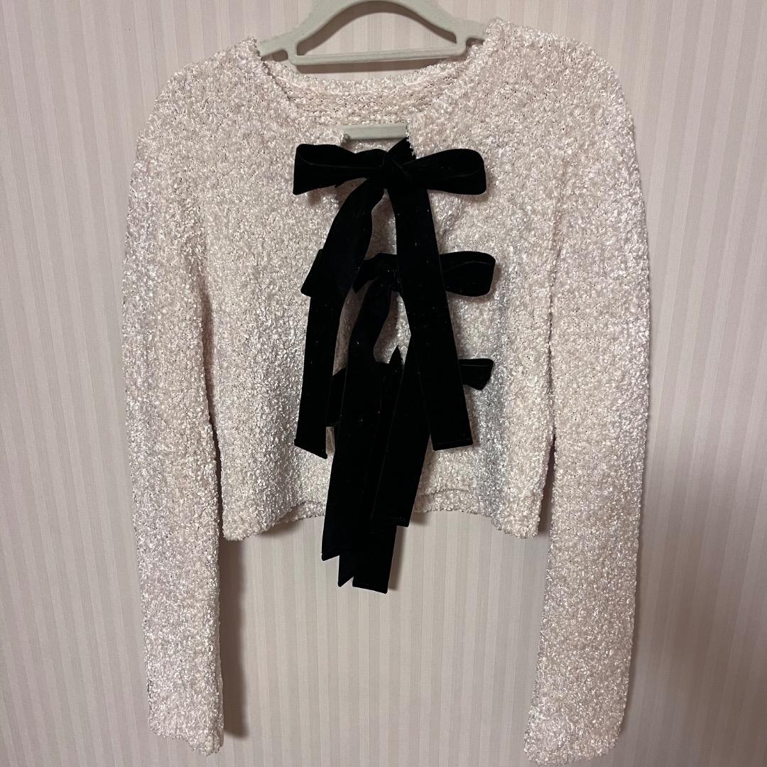 eimy istoire フロントリボンニットトップス　エイミー