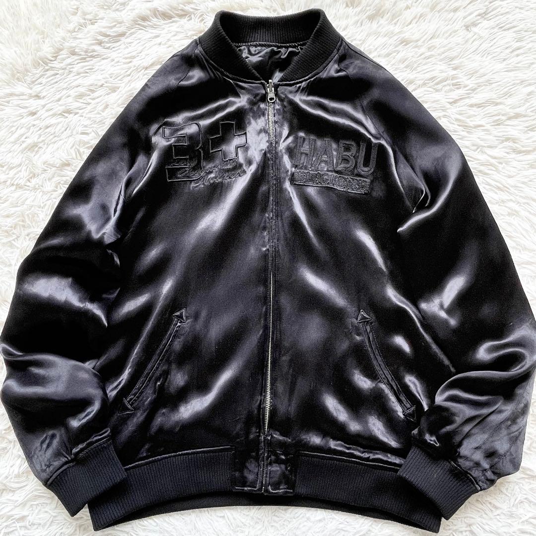 XLサイズ AVIREX リバーシブル スーベニアジャケット バブ刺繍 ブラック