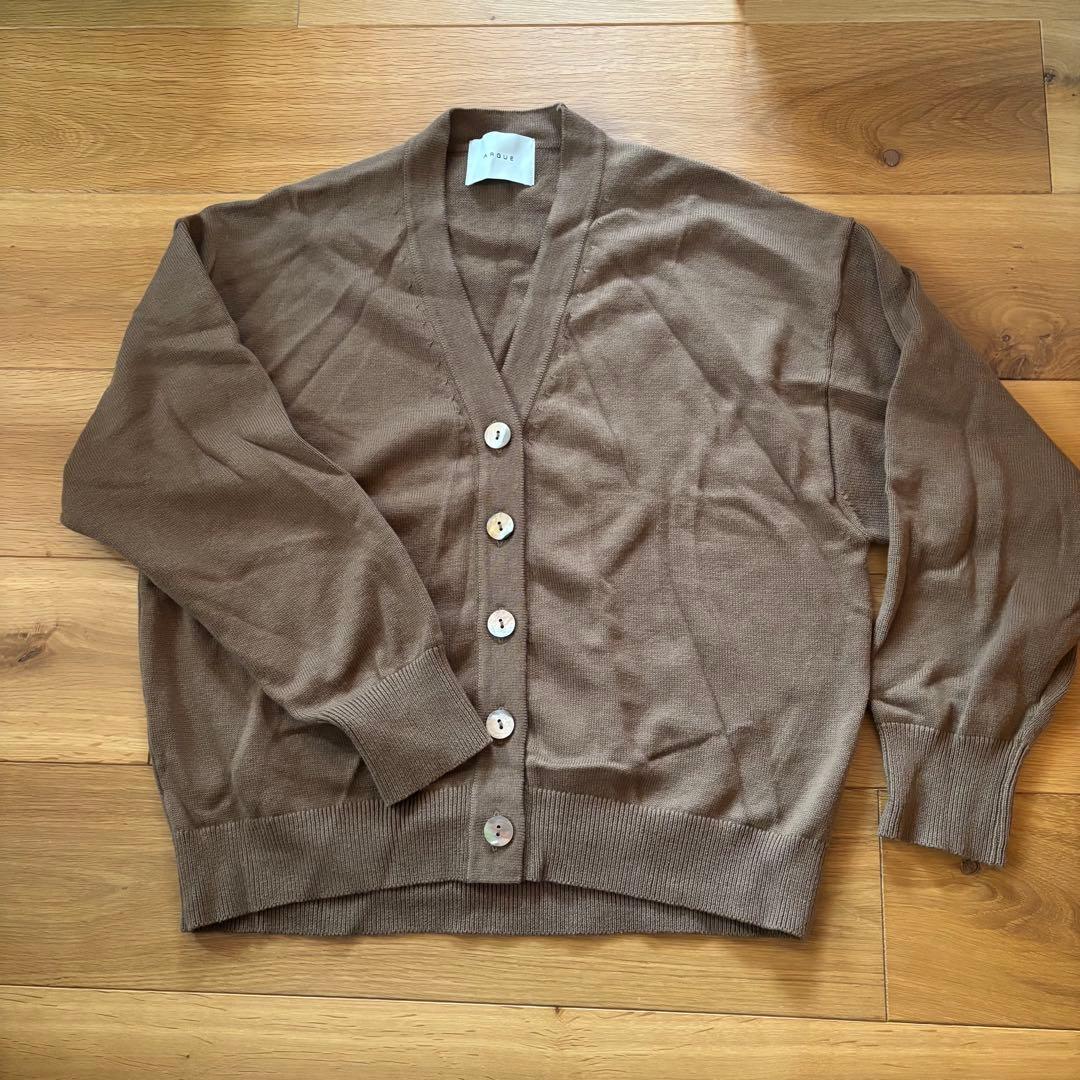 argue コットンカシミヤ カーディガン キャメル