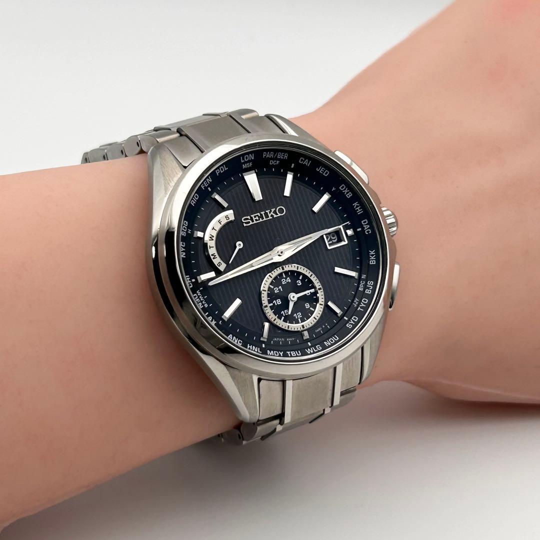 【付属品完備 稼働】 SEIKO ブライツ8B63-0AV0 電波ソーラー