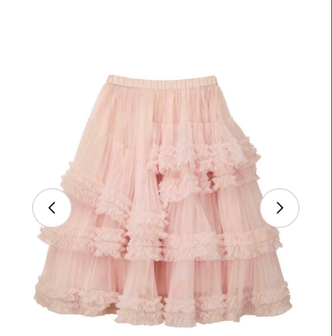 Ballerina blooming tulle skirt ピンク