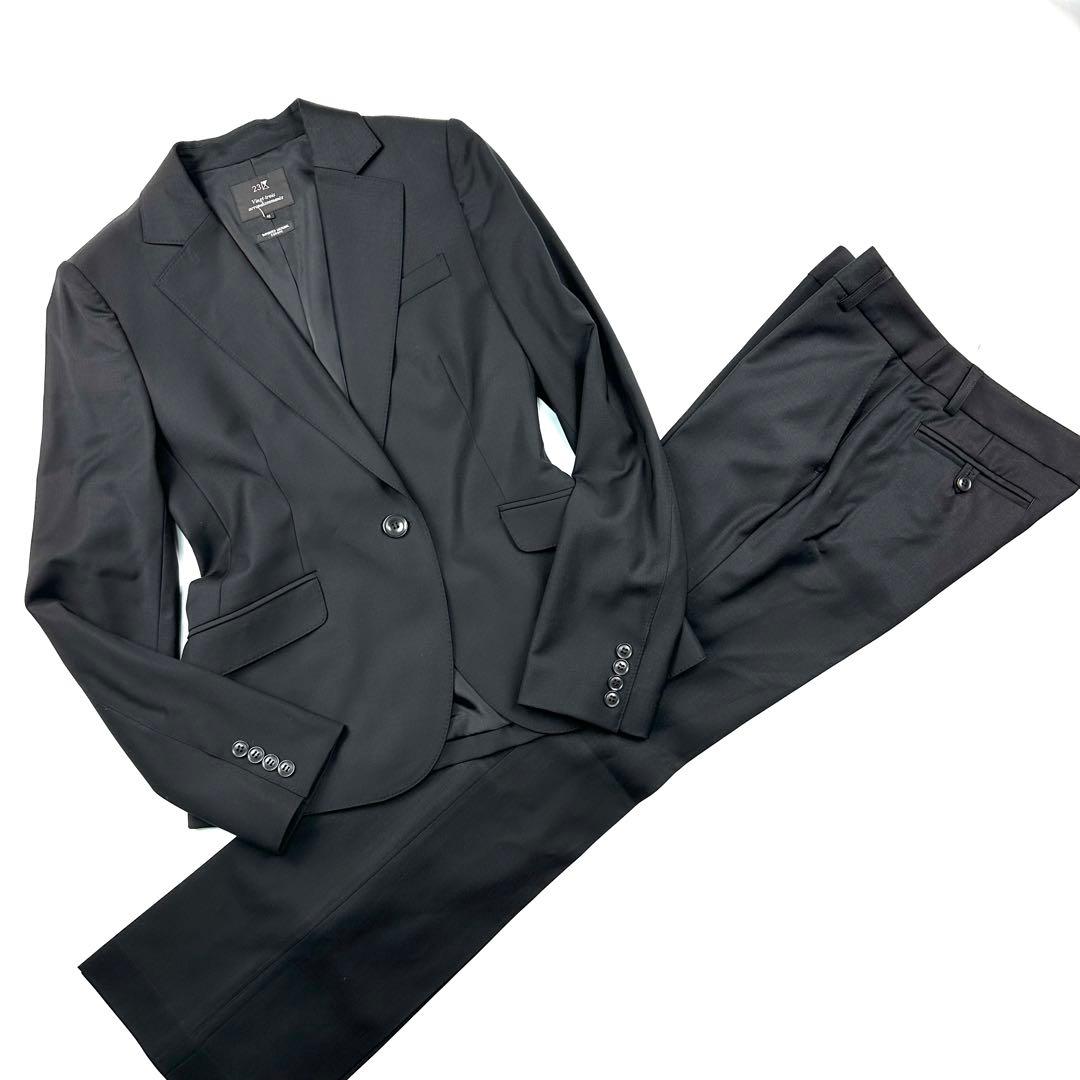 【美品】23区 パンツスーツ ビジネススーツ シングルボタン 大きいサイズ 40