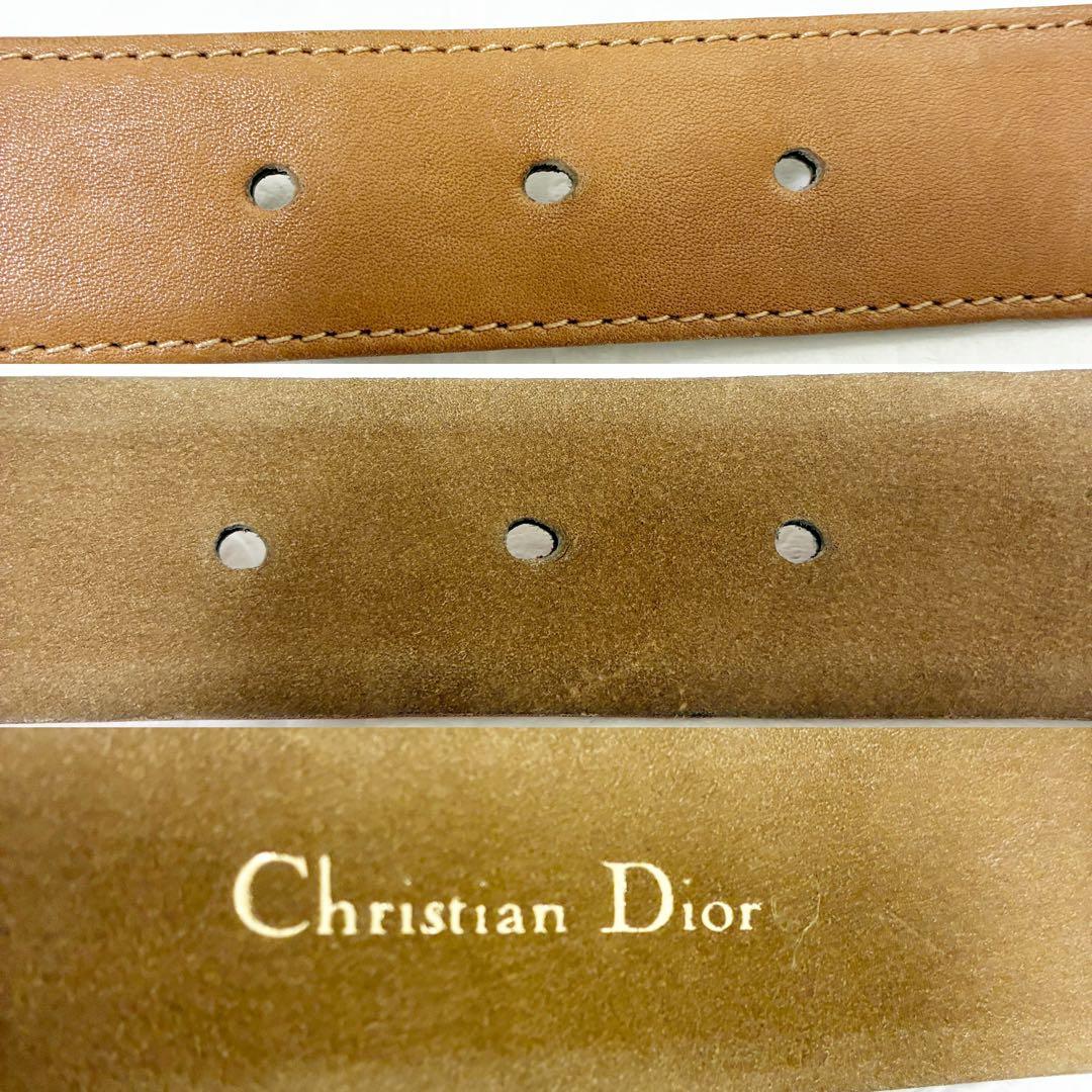 希少　Christian Dior ディオール ベルト　CDバックル　キャメル
