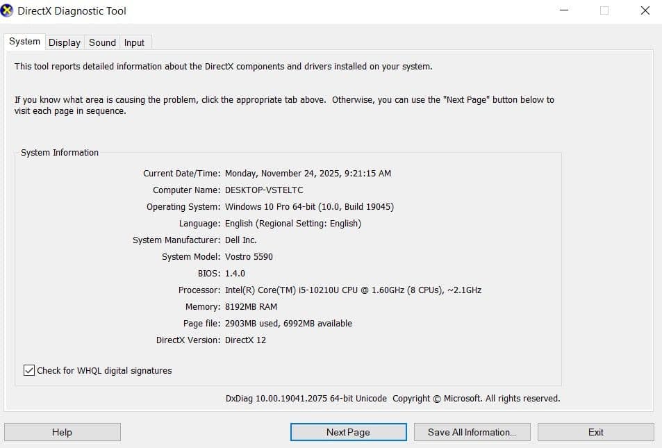 Windowsノート本体 Dell Vostro 5590 Core i5-10210U SSD 8GB