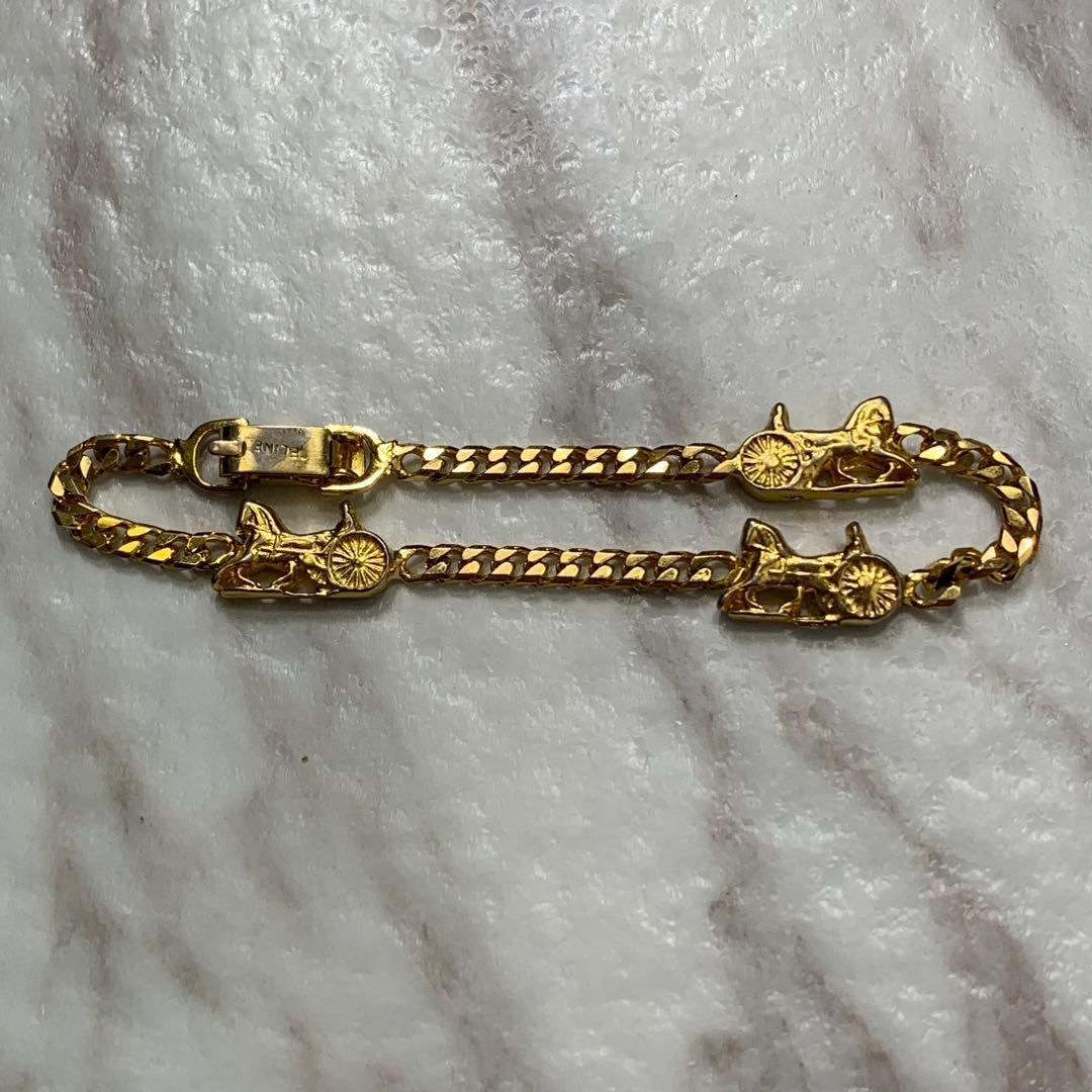 90s　CELINE　ブレスレッド　馬車　喜平ゴールド　イタリア製　ヴィンテージ