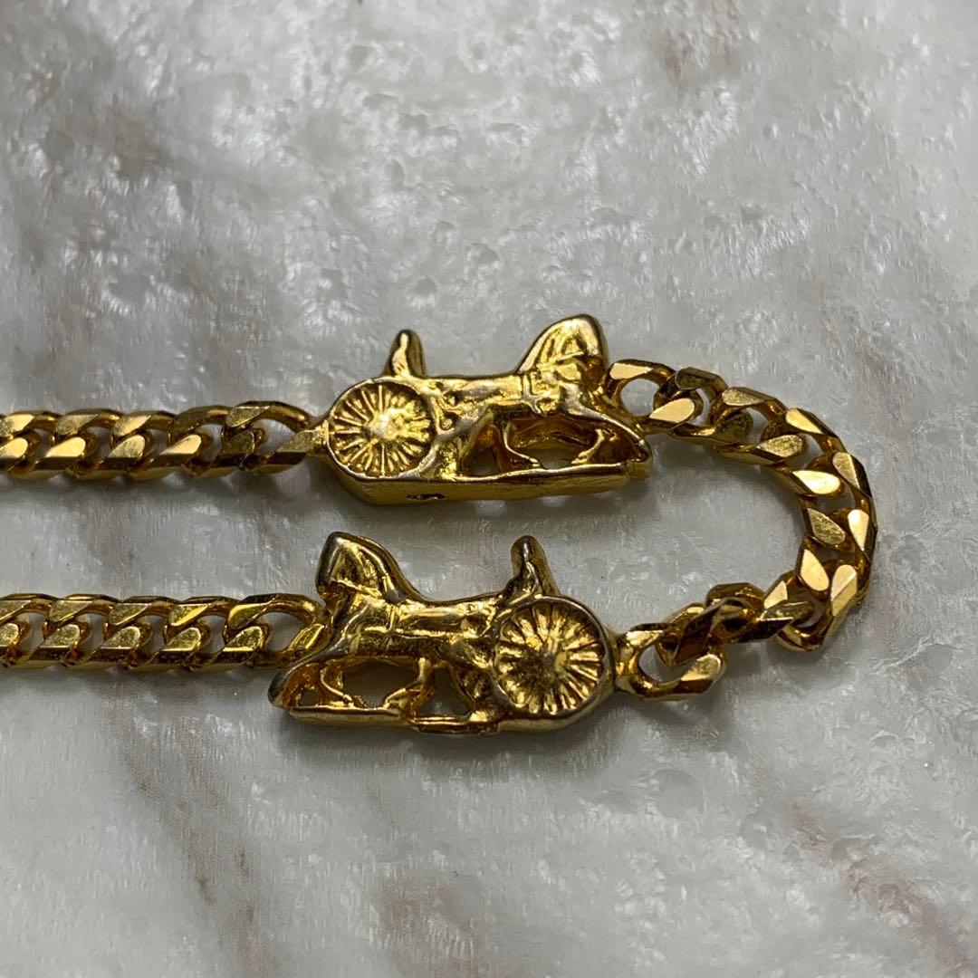 90s　CELINE　ブレスレッド　馬車　喜平ゴールド　イタリア製　ヴィンテージ