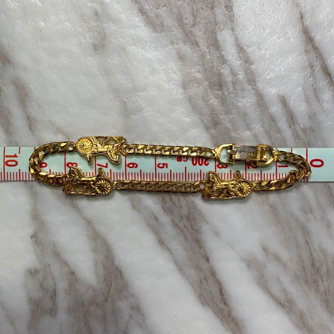 90s　CELINE　ブレスレッド　馬車　喜平ゴールド　イタリア製　ヴィンテージ