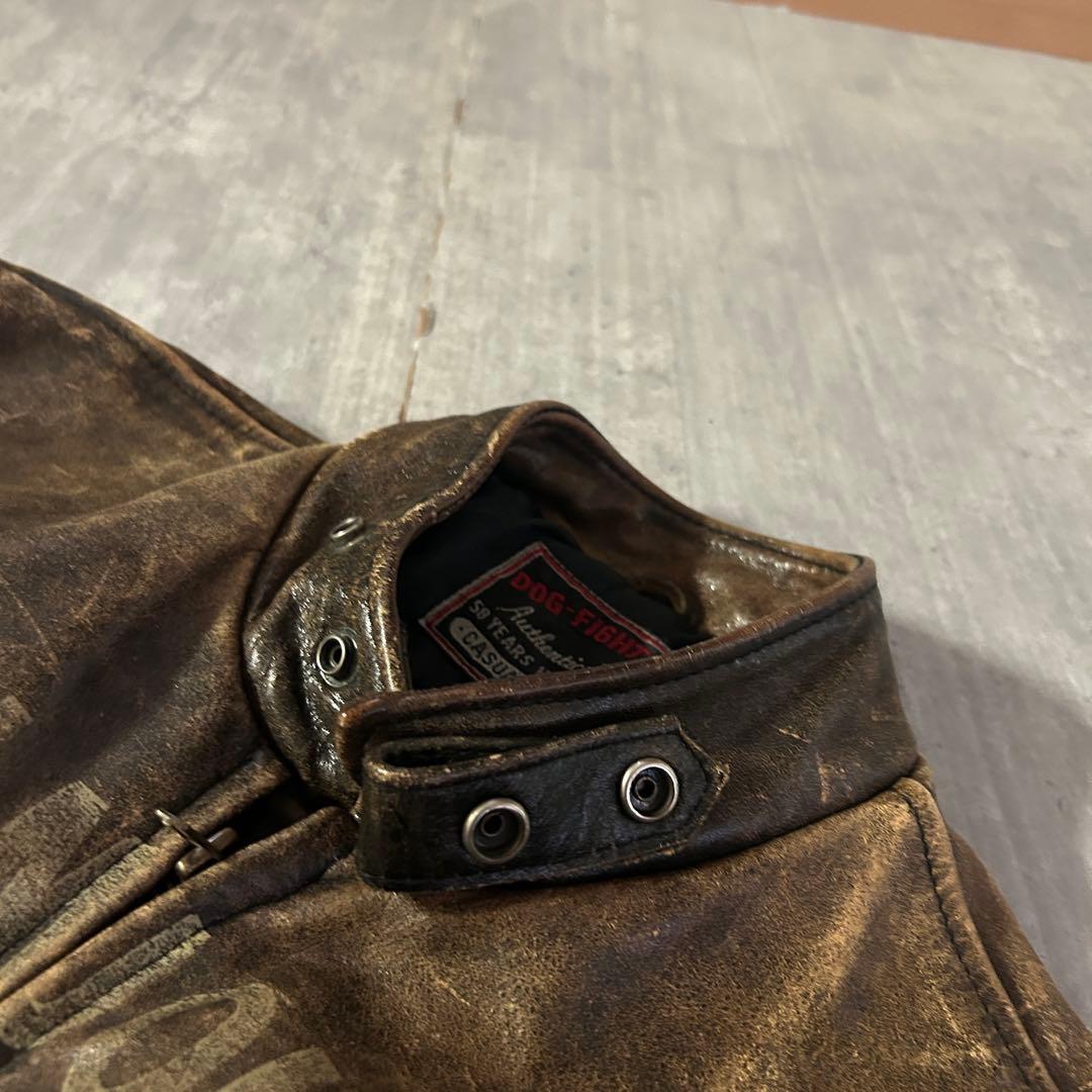 A386 ドッグファイト 革ジャン 牛革 裏キルティング バイカー 5サイズ