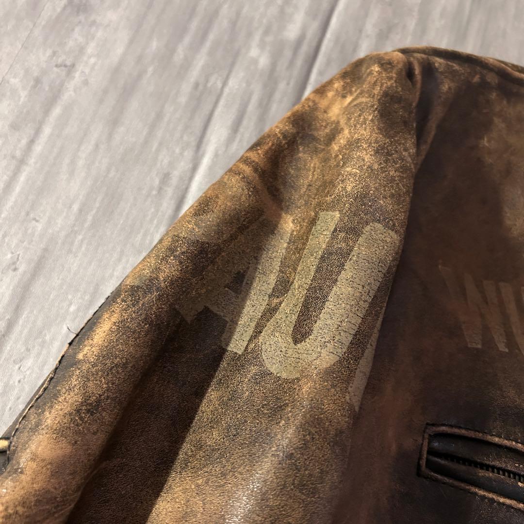 A386 ドッグファイト 革ジャン 牛革 裏キルティング バイカー 5サイズ