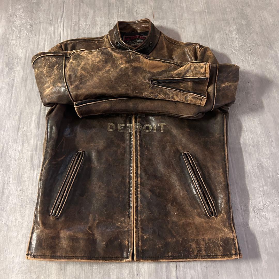 A386 ドッグファイト 革ジャン 牛革 裏キルティング バイカー 5サイズ