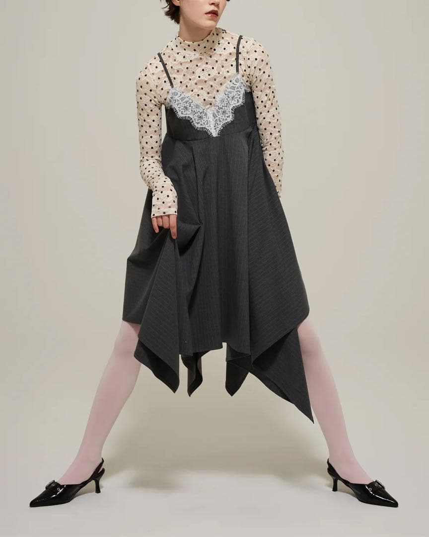 トップス POPPY DOT LACE SEE-THROUGH TOP