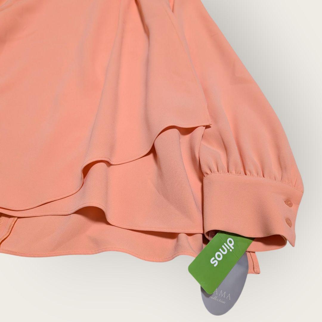 【新品タグ付】ダーマコレクション サーモンピンク ブラウス 13号 DAMA