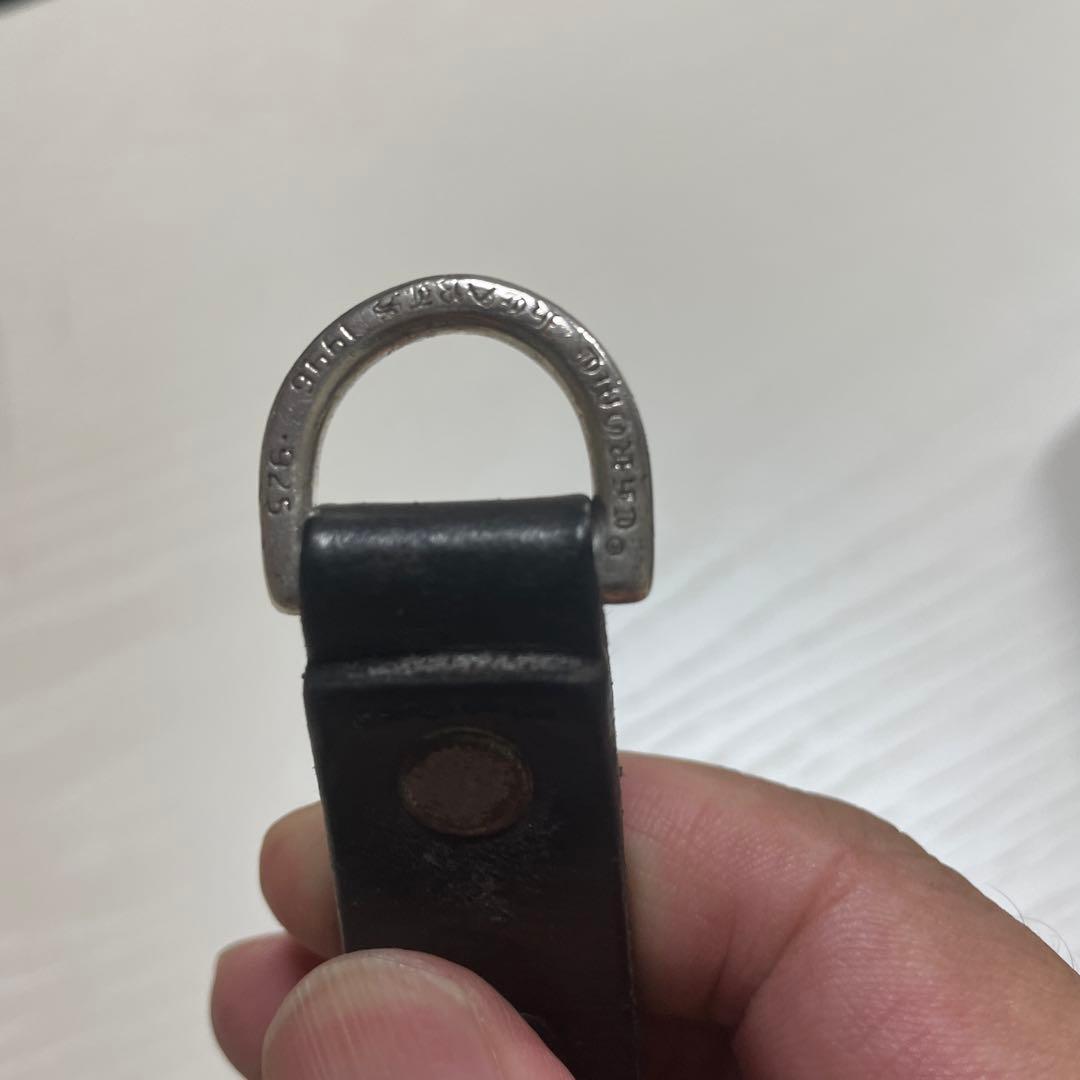 クロムハーツCHROMEHEARTS.レザークロスボールベルトループDリング