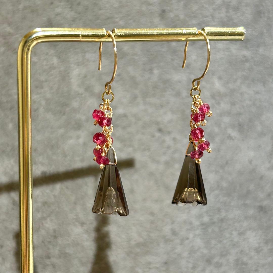 専用✳︎宝石質✳︎コンケーブカットアメトリン　14kgf　天然石ピアス/イヤリング