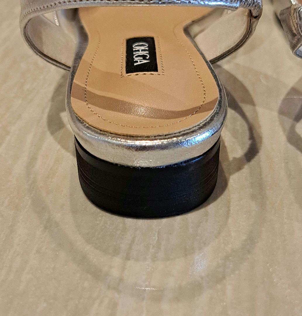 【人気完売】【美品】OHGA シルバー ポインテッドトゥ ミュール