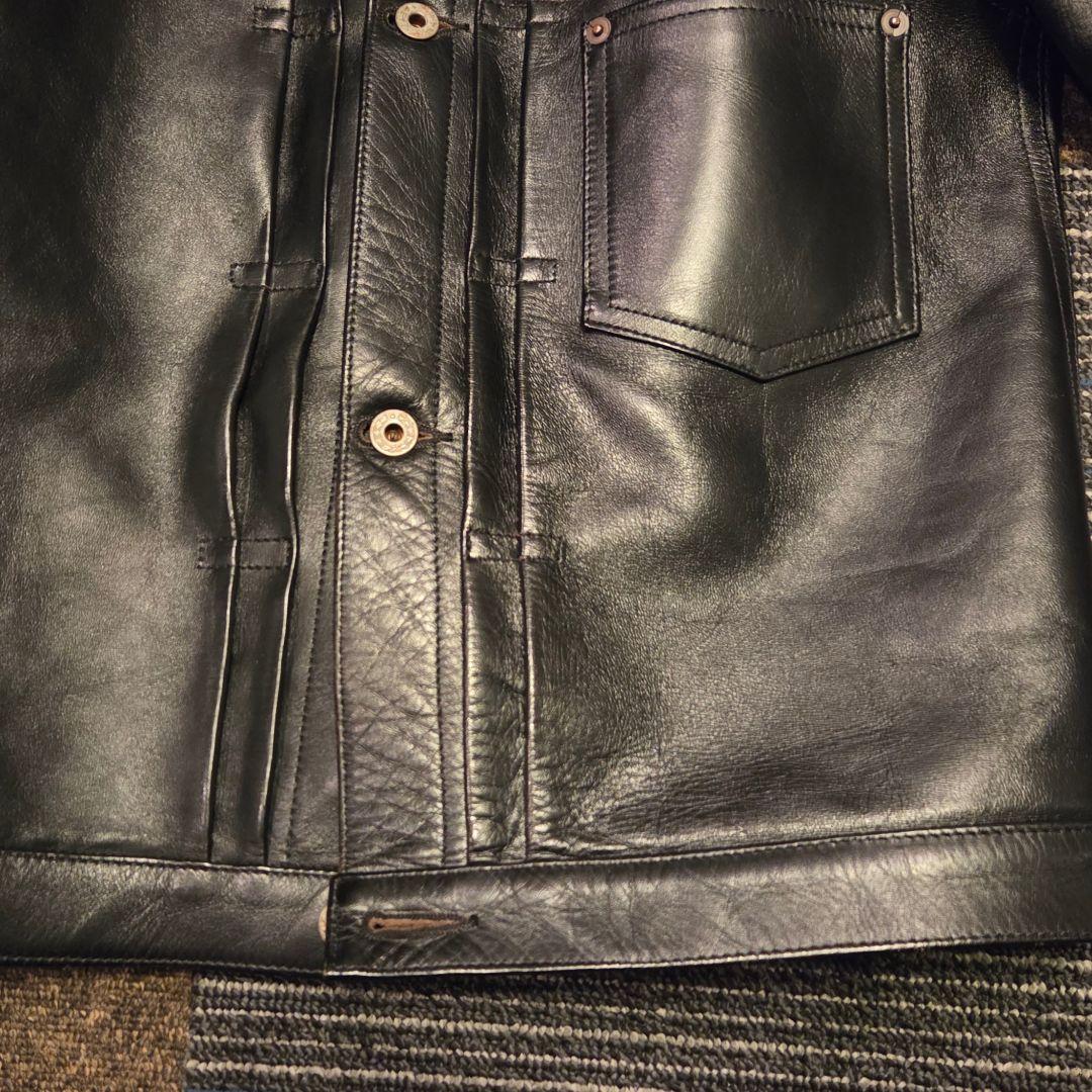 jelado 44leather jacket茶芯 大戦レザーsize:M