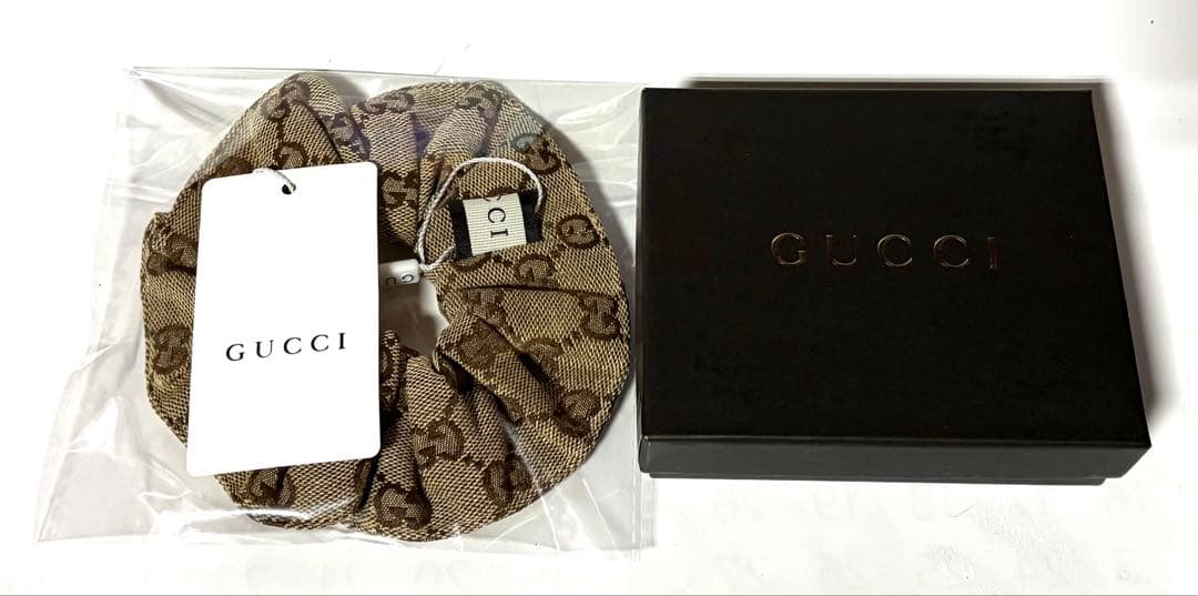 おはる！☆GUCCIグッチ☆ヘアゴムシュシュGGシマレーザー ボックス付