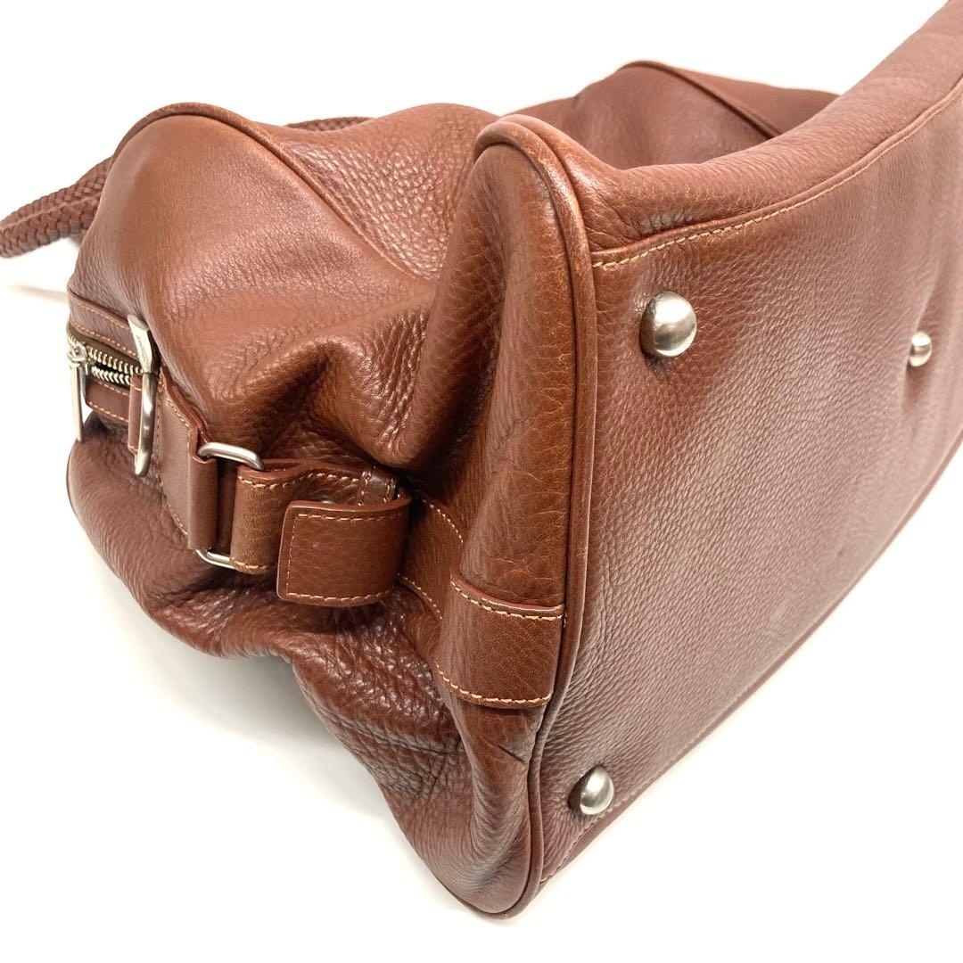 【希少】ポールスチュアート2way ボストンバッグ チャーム レザー ブラウン⭐︎
