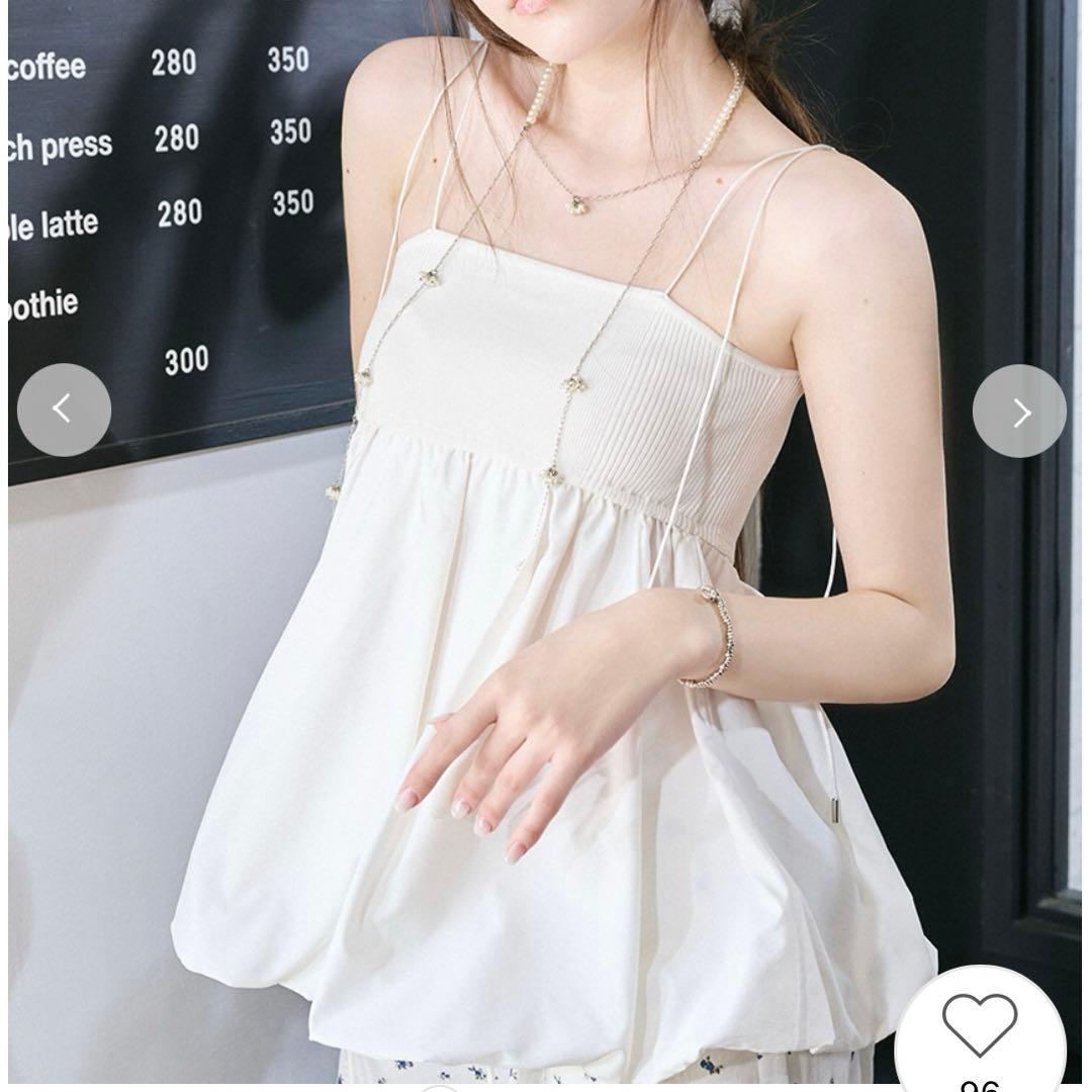 Lilybrown バルーンペプラムニットキャミソール ホワイト新品タグ付き