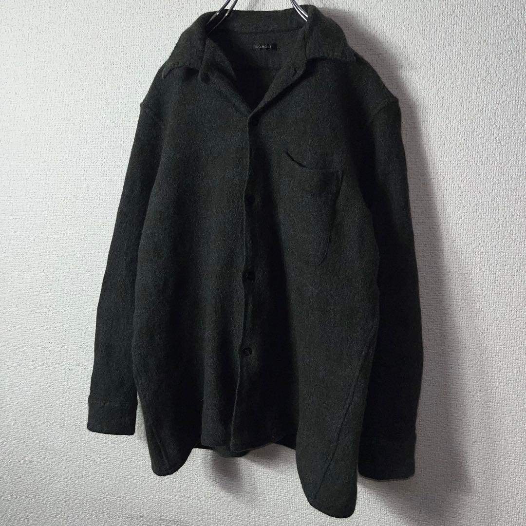 参考定価約 52800円COMOLI ウールチェック オープンカラーシャツ訳あり