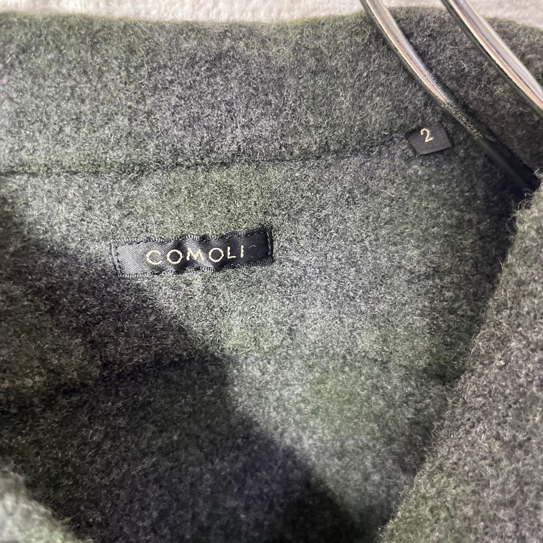 参考定価約 52800円COMOLI ウールチェック オープンカラーシャツ訳あり