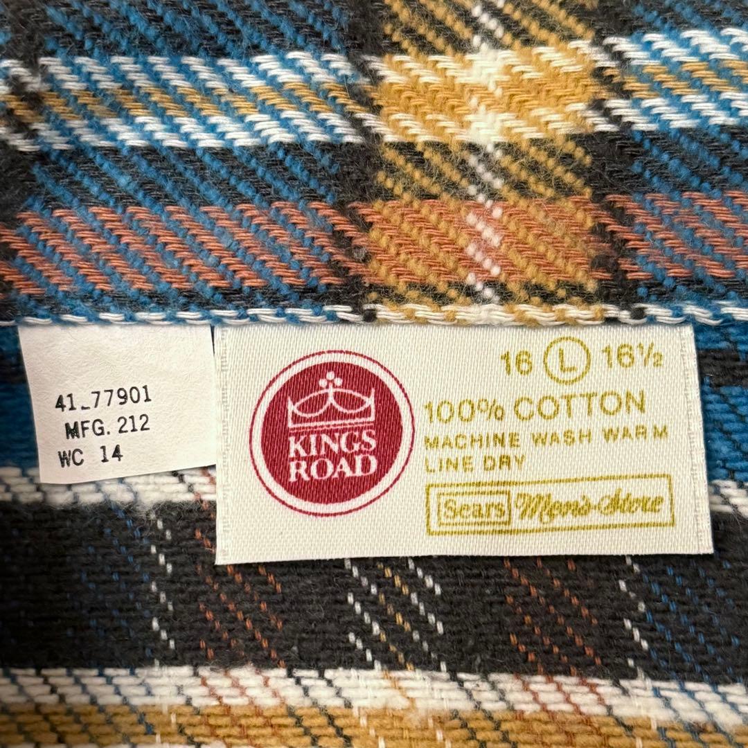 70s USA シアーズ KINGS ROAD ヘビーネルシャツ