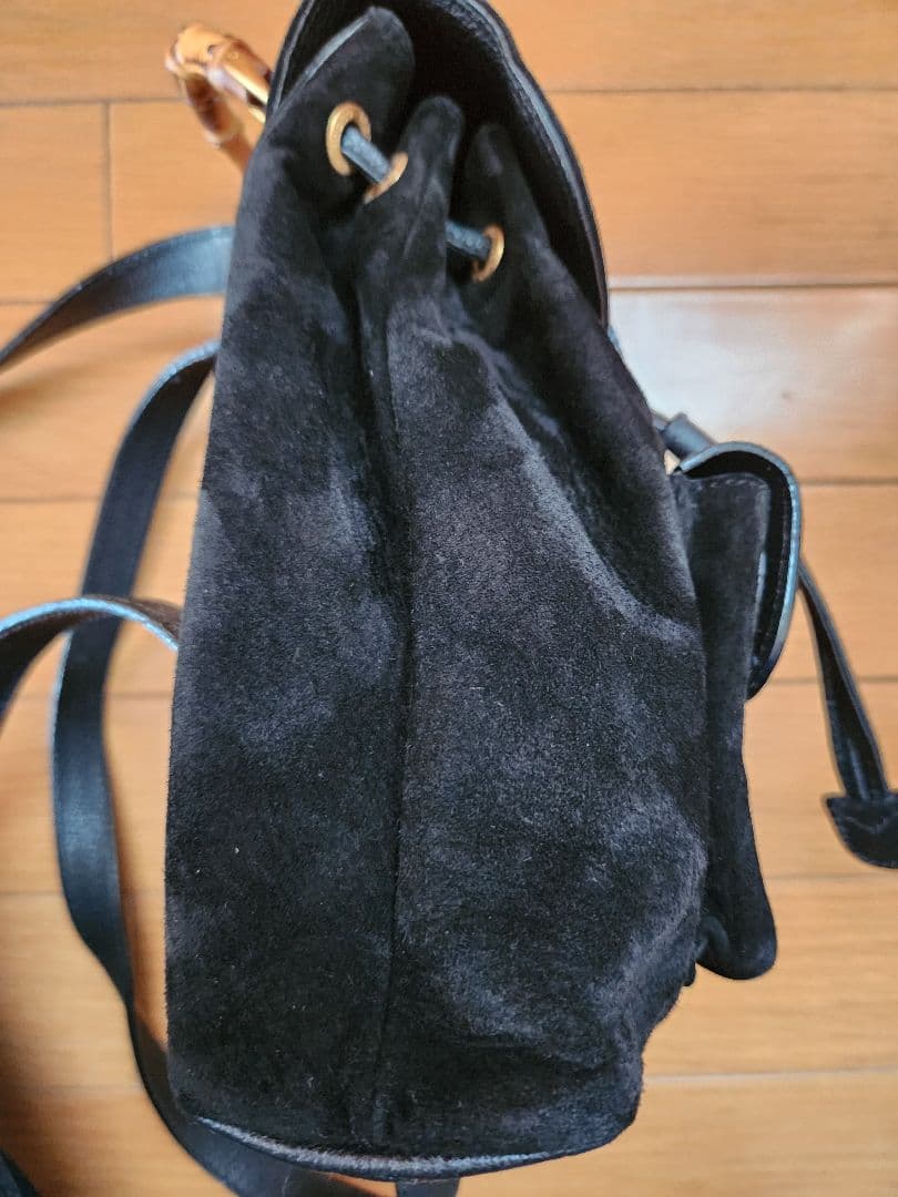 GUCCI　バンブー　黒スエードリュック バンブーハンドル