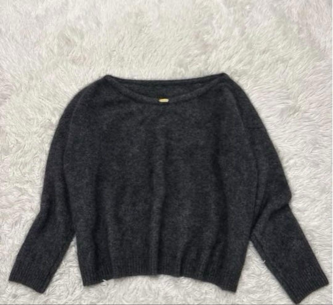 未使用級ミューズドゥドゥーズィエムクラス ふわふわシャギーボート ネックニット