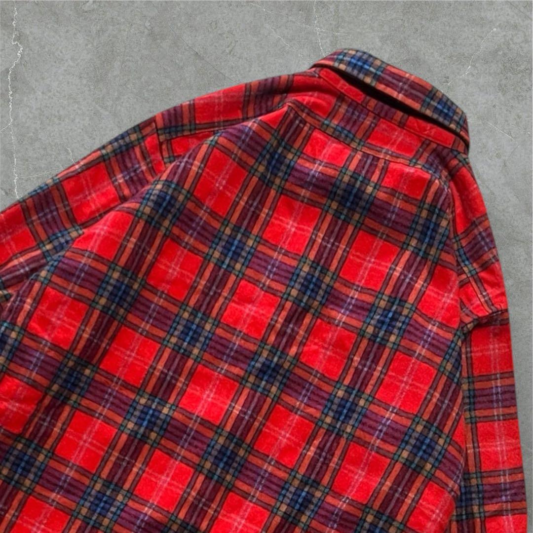 70s80sPendleton USA製ウールB.DシャツM タータンチェック