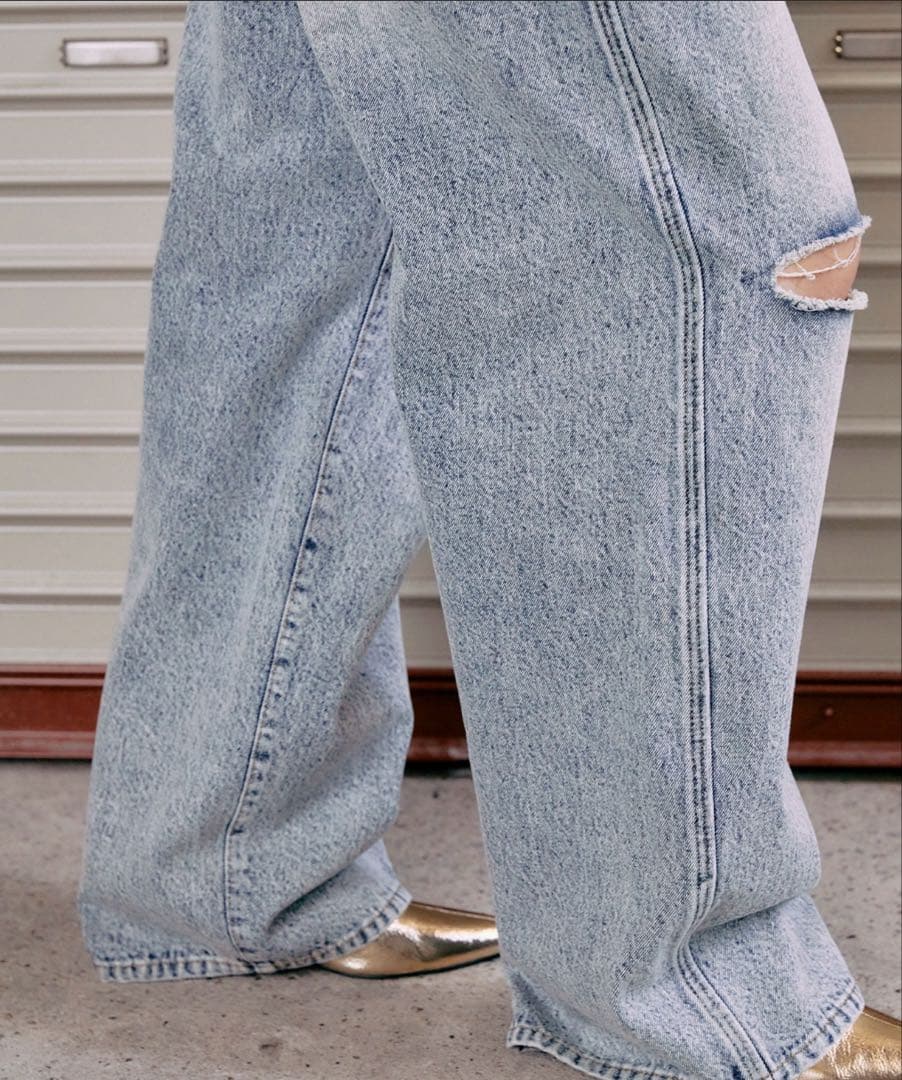 THINGS THAT MATTERニーカッティングデニムパンツ