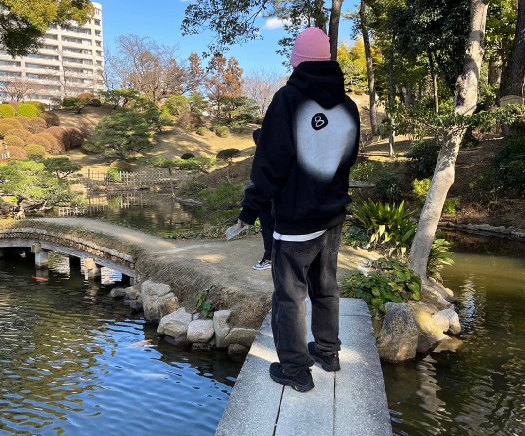 Stussy 8 Ball Fade Hoodie Black 8ボールパーカー