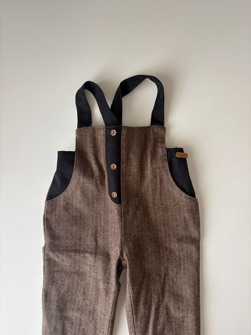 popelin / 25AW Brown dungarees サイズ2-3y