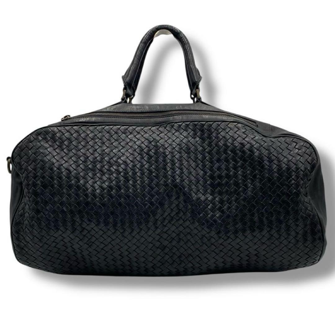 美品 FALORNI ファロルニ 編み込み ボストンバッグ メンズ レザー 旅行