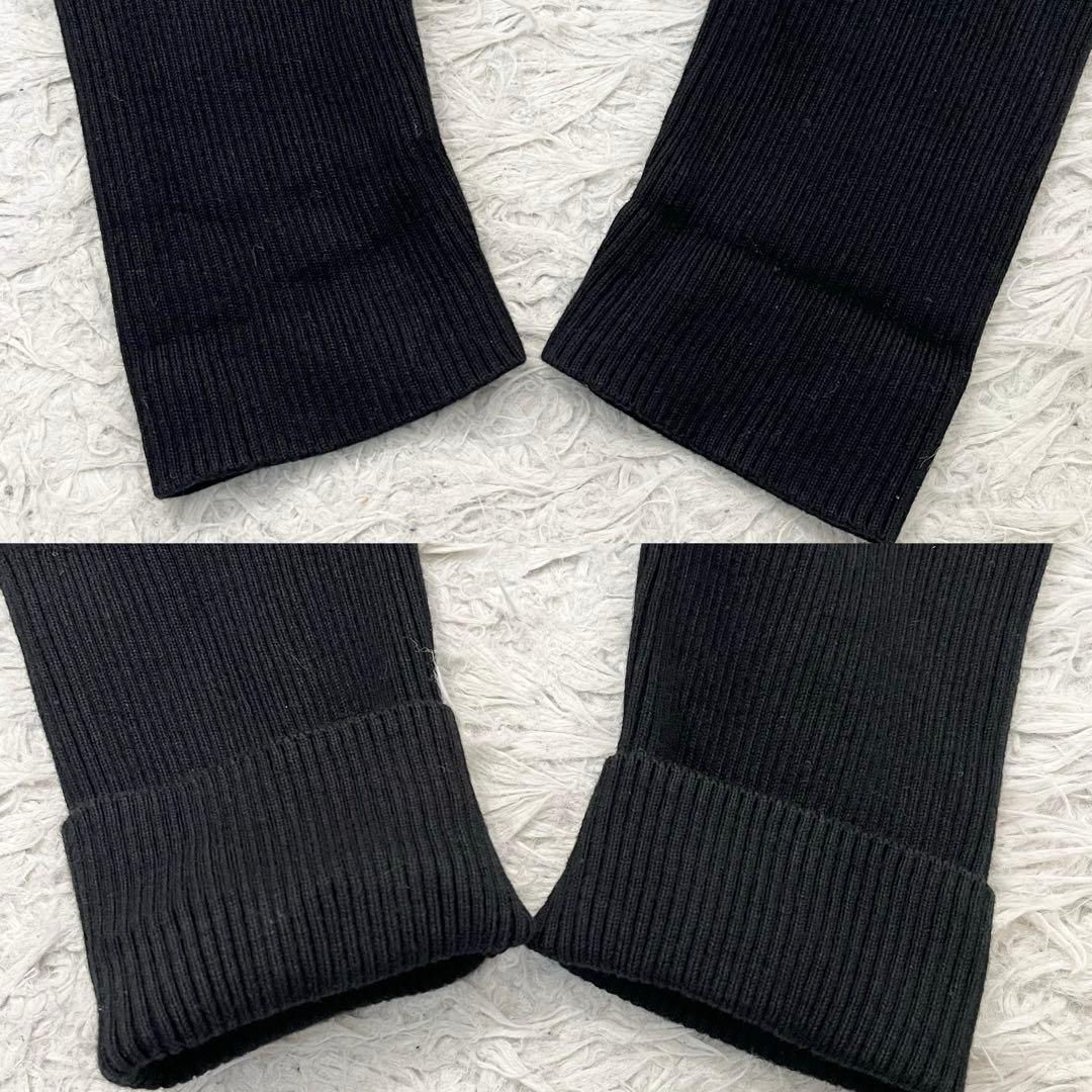 希少✨キャバン　カーディガン　ラグランスリーブ　ロング　カシミヤ混　金ボタン　黒