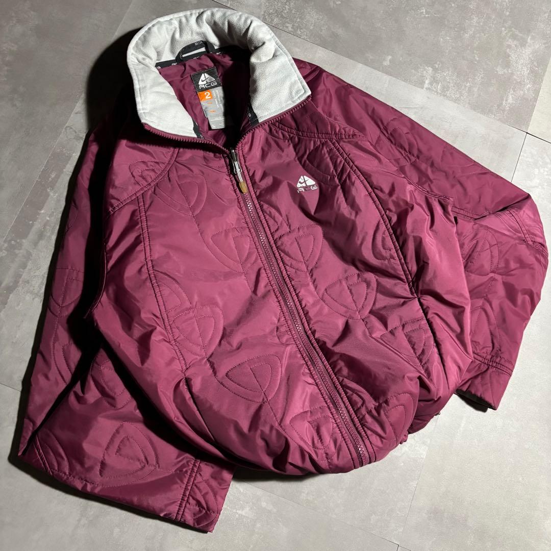 00s NIKE ACG ナイキ　パフジャケット　ピンク　y2k 短丈　総柄