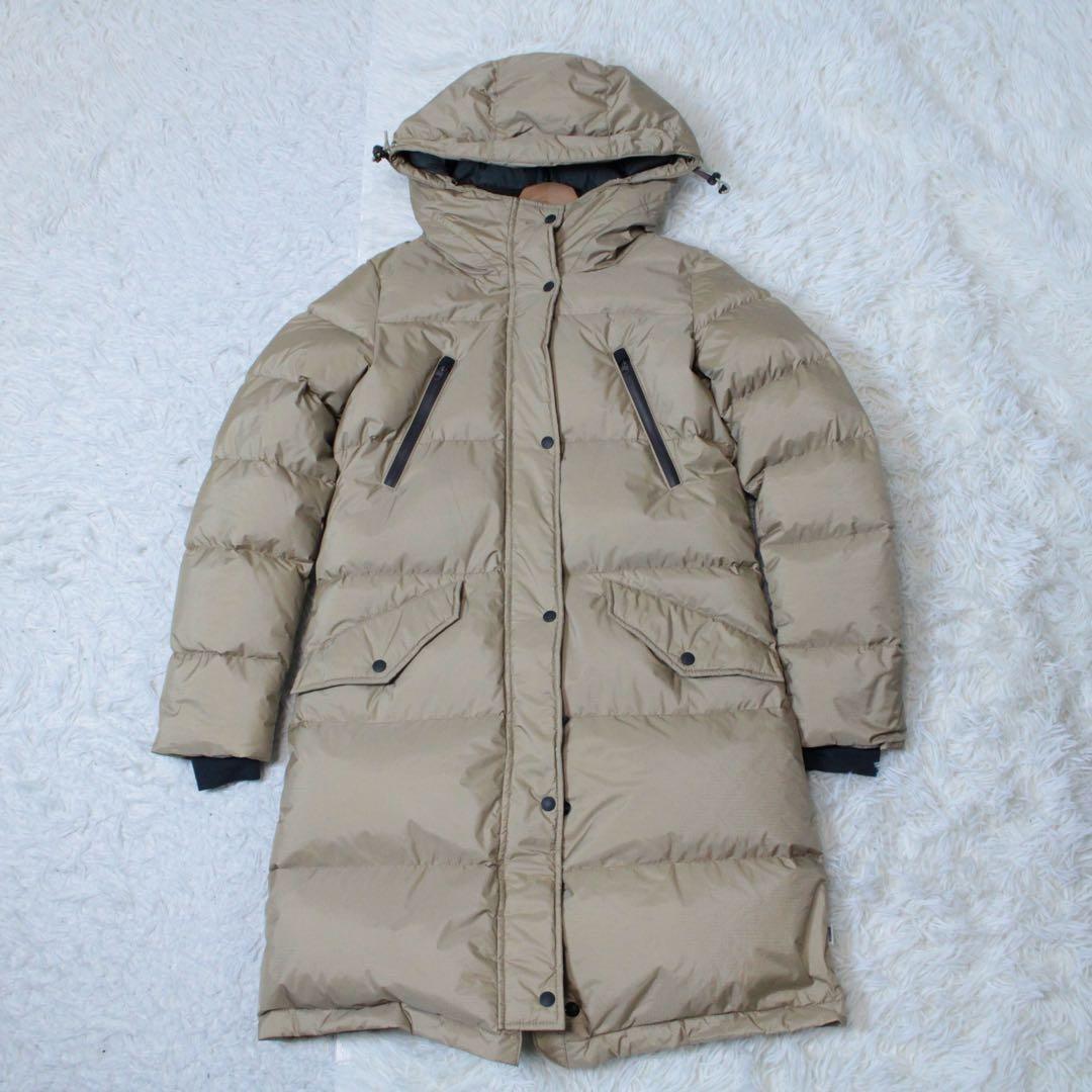 極美品 NANGA ナンガ オーロラテックス ダウンハーフコート ベージュ S