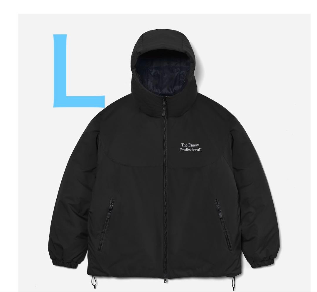 ENNOY PADDED NYLON HOODIE エンノイ カラーブラック　Ｌ