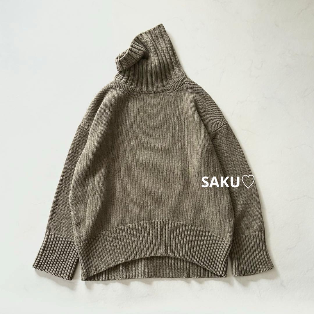 定価30800円 GALERIE VIE ファインウールタートルネックニット M