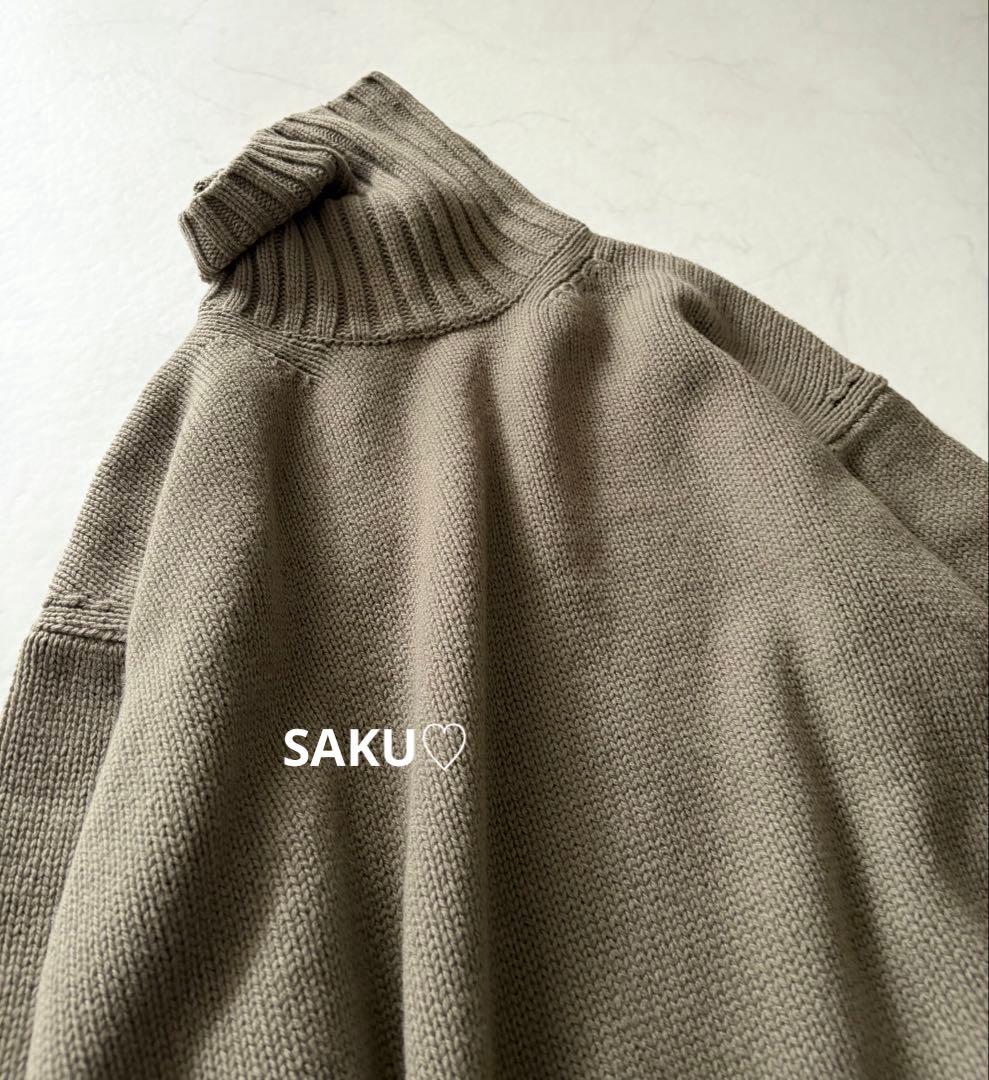 定価30800円 GALERIE VIE ファインウールタートルネックニット M